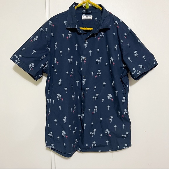 Express Other - Express Palm Tree Print Button Down Shirt XL